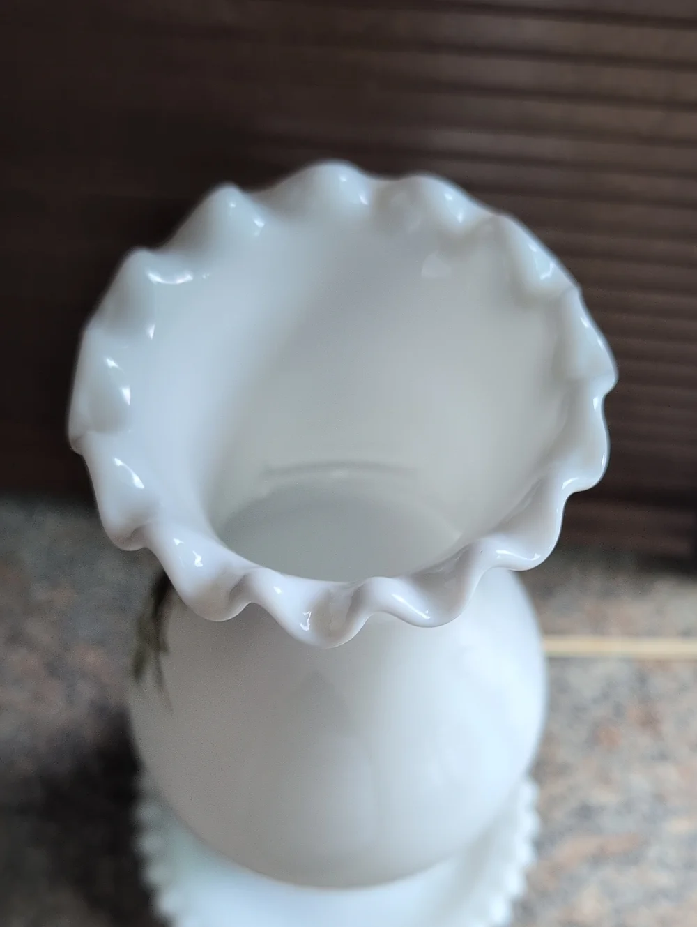 Vintage Milk Glass Hobnail Night Hurricane Electric Table Lamp Hand Painted